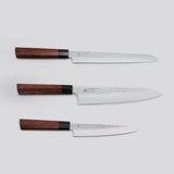 Set of Knife (Utility, Chef`s, Bread) - 3pcs. Heptagon-Wood
